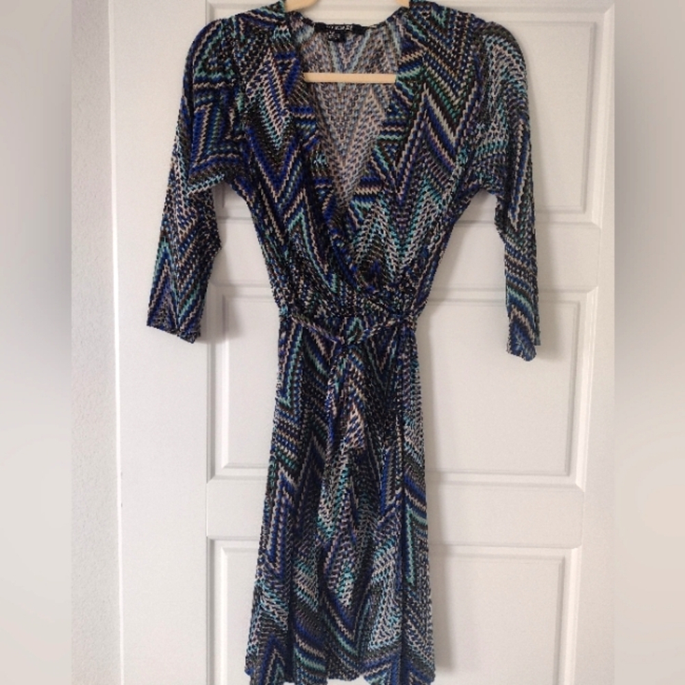 Forever 21 Multicolor Chevron Long Sleeve Dress
